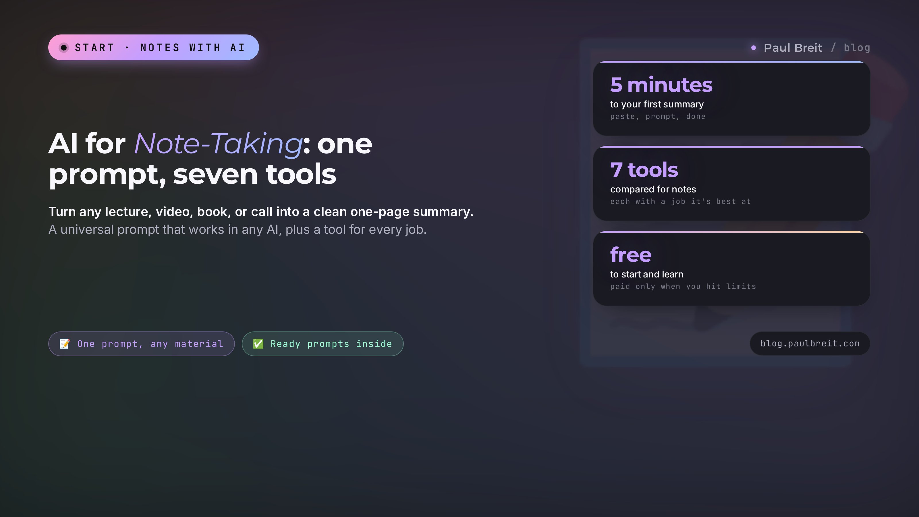 AI for note-taking: a ready prompt and 7 tools in 2026