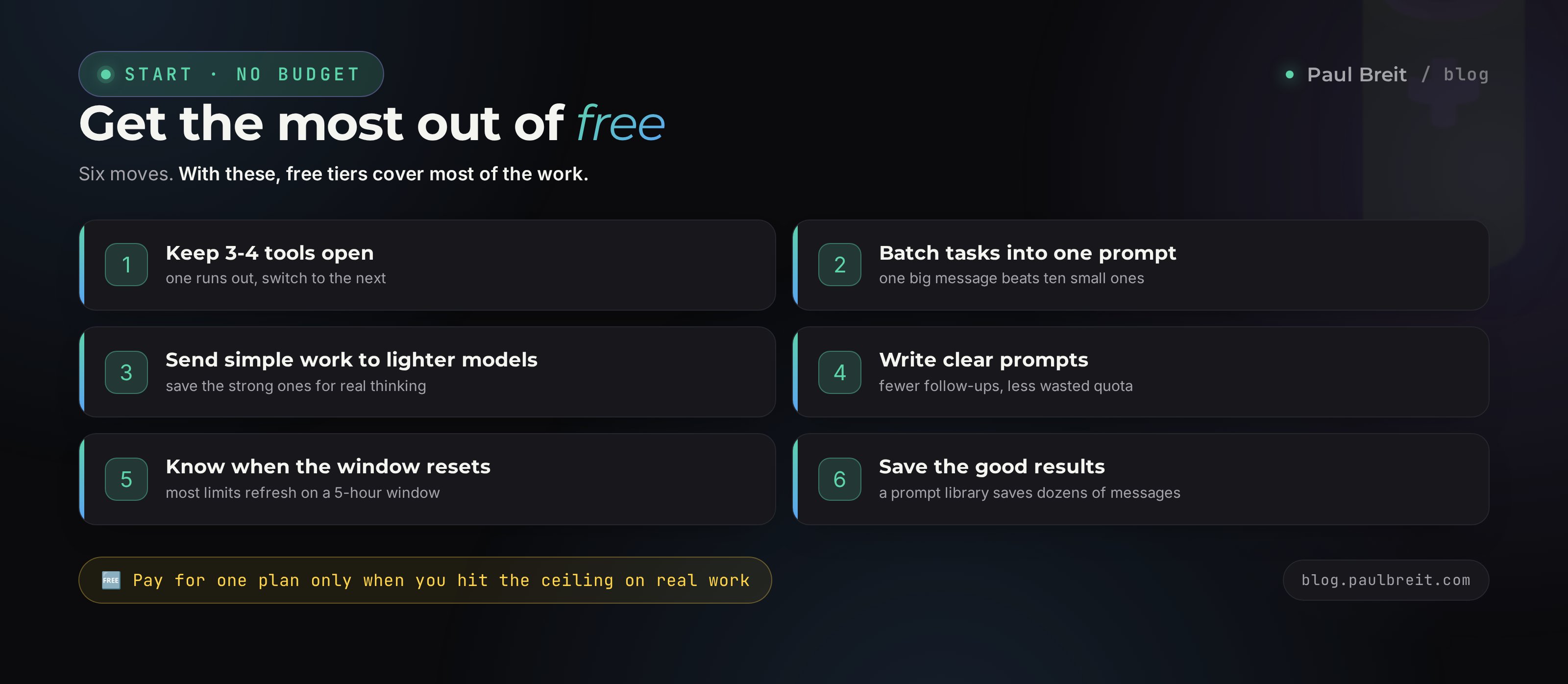 Six moves to get the most out of a free AI tier