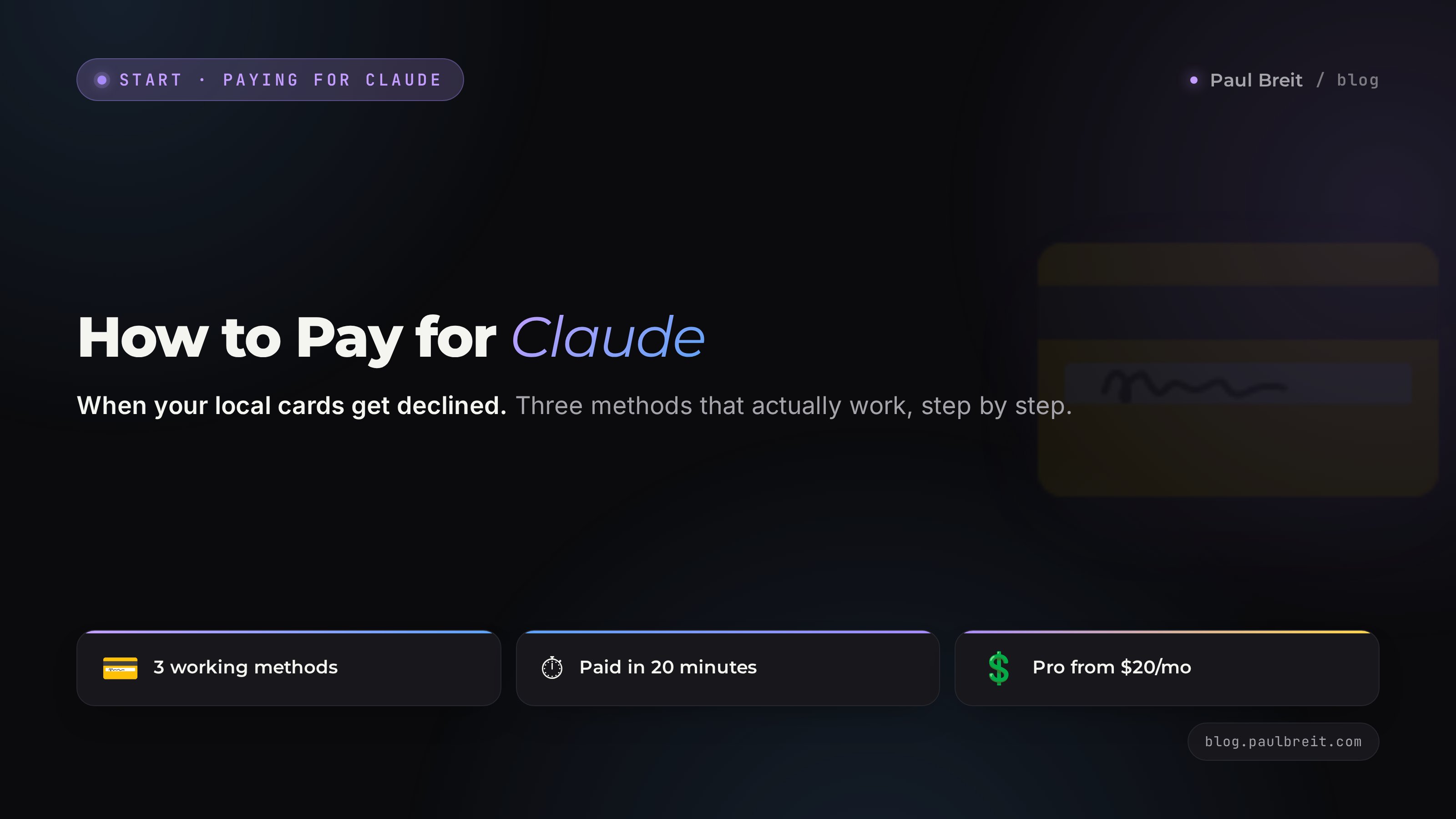 How to pay for Claude: three working methods in 2026