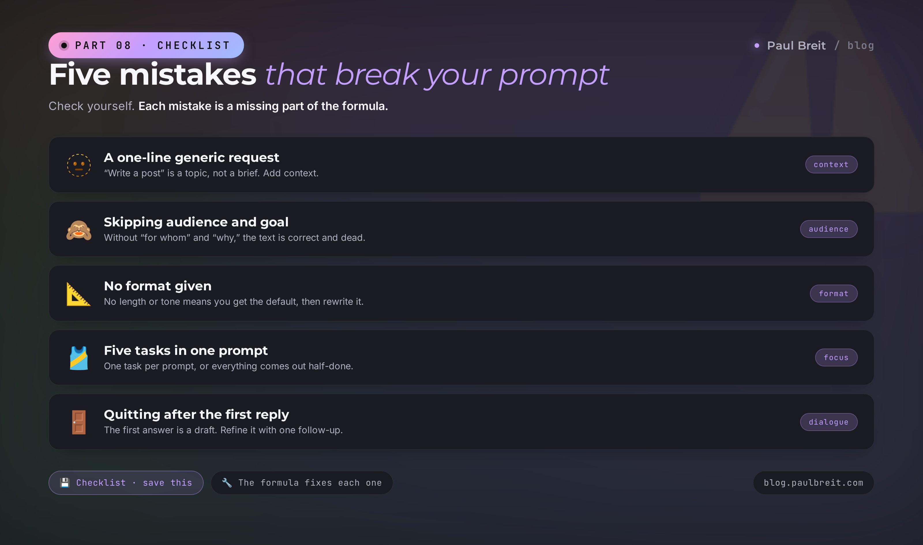 Five beginner mistakes in prompts and how to fix them