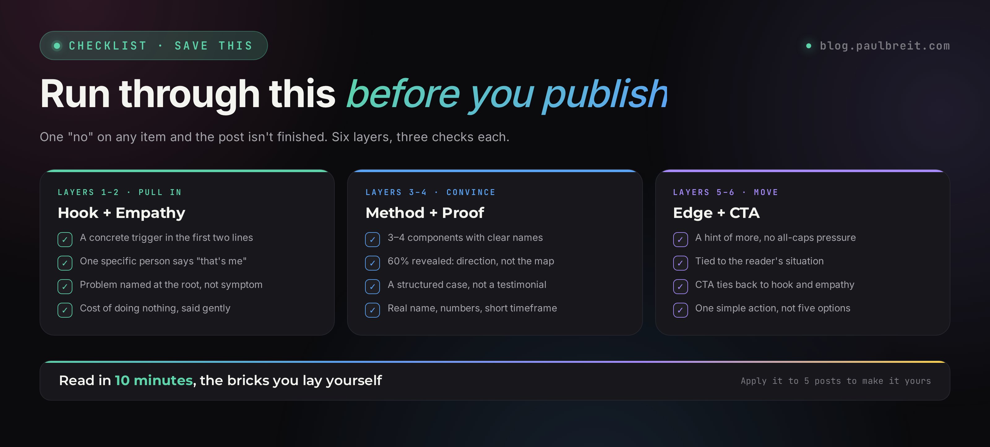6 common mistakes in selling posts: broad hook, short empathy, 100% method reveal, no case studies, aggressive edge, wrong CTA